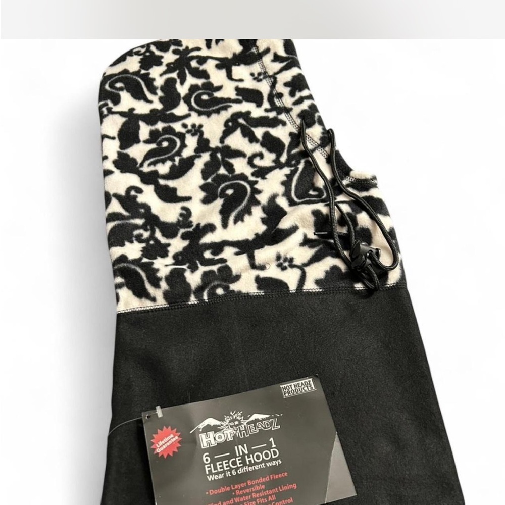 Black and White Fleece Hood